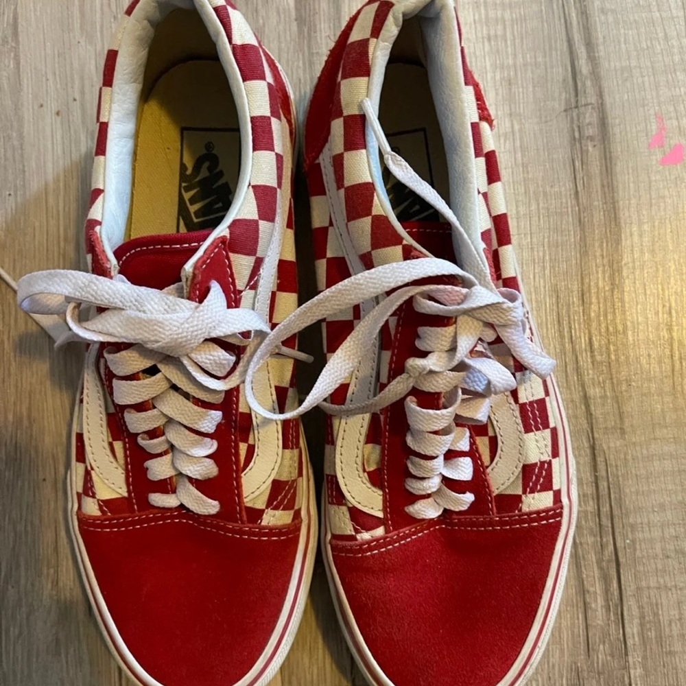 Red checkered vans